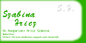 szabina hricz business card
